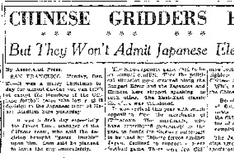 Chinese Gridders Beaten. But They Won't Admit Japanese Eleven Did It. (December 25, 1933) (ddr-densho-56-440)