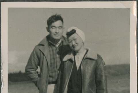 Matsuo Sakagami and Jean Masae Sakagami on the beach (ddr-densho-201-888)