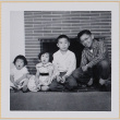 Leslie, Susan and William Shiomi with unidentified boy (ddr-densho-522-539)