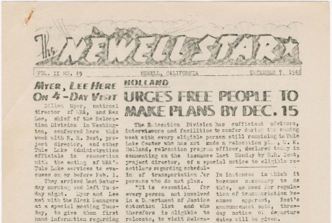 The Newell Star, Vol. II, No. 49 (December 7, 1945) (ddr-densho-284-106)