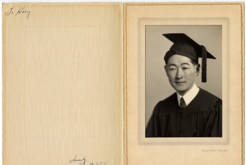 Portrait of man in graduation robe (ddr-densho-587-109)