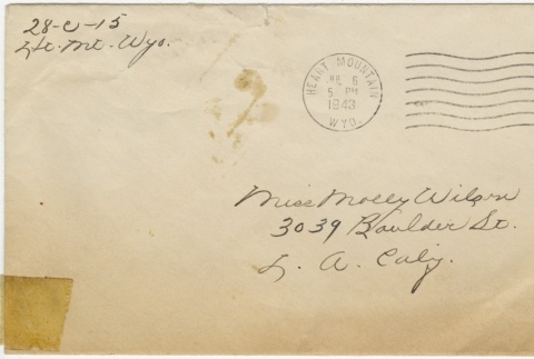 Letter (with envelope) to Molly Wilson from Yuri Shimokochi (July 5, 1943) (ddr-janm-1-59)