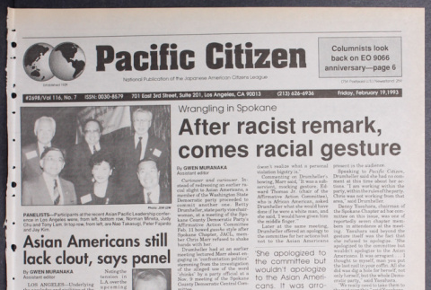 Pacific Citizen, Vol. 116, No. 7 (February 19, 1993) (ddr-pc-65-7)
