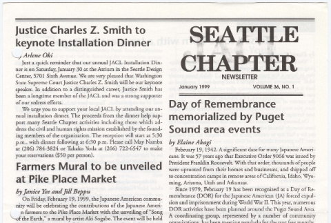 Seattle Chapter, JACL Reporter, Vol. 36, No. 1, January 1999 (ddr-sjacl-1-458)