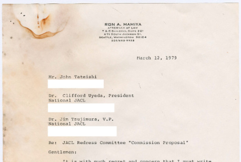 Letter from Ron A. Mamiya to National JACL leadership (ddr-densho-122-148)