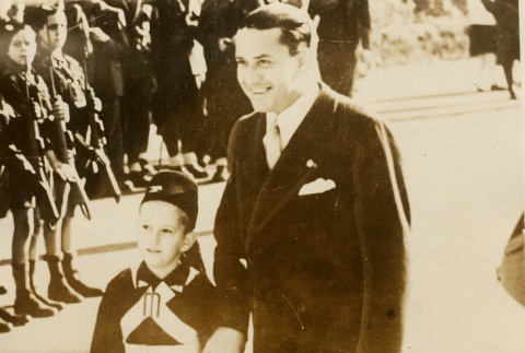 Galeazzo Ciano walking with his son, Fabrizio (ddr-njpa-1-58)