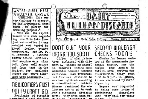 Tulean Dispatch Vol. III No. 4 (July 21, 1942) (ddr-densho-65-327)