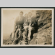 group photo on rock (ddr-densho-378-786)