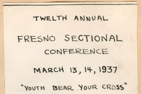 Small card from Fresno Sectional Conference (ddr-densho-341-63)