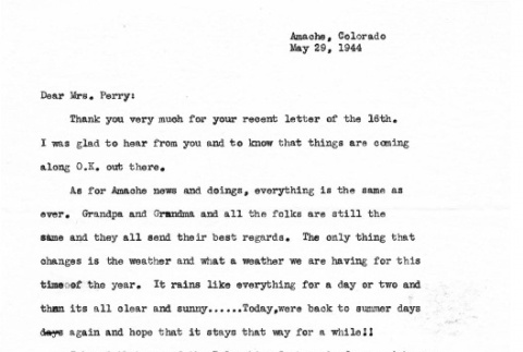 Letter from Kazuo Ito to Lea Perry, May 29, 1944 (ddr-csujad-56-82)