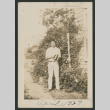 man next to tall bush (ddr-densho-378-742)