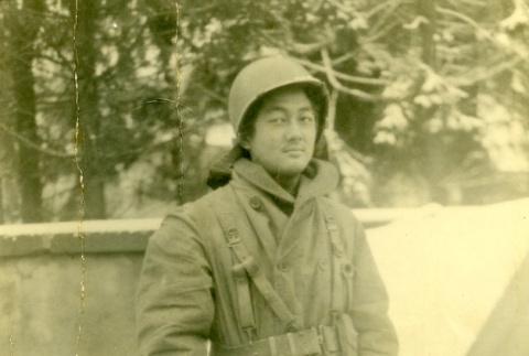 Soldier in snow (ddr-densho-22-222)