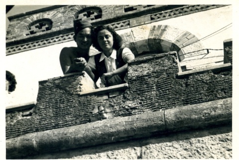 Soldier and woman on a balcony (ddr-densho-22-240)