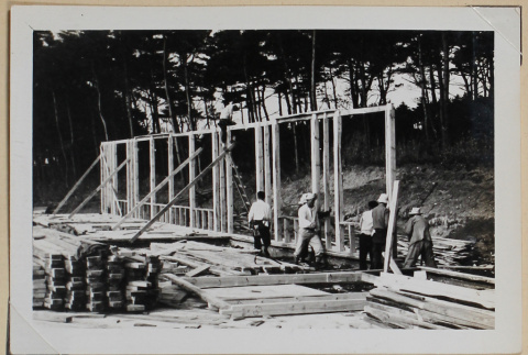 Construction work on exterior walls (ddr-densho-433-679)