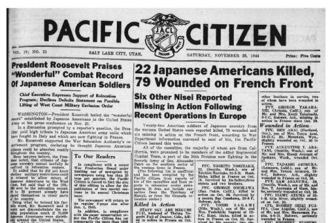 The Pacific Citizen, Vol. 19 No. 21 (November 25, 1944) (ddr-pc-16-48)