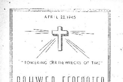 Rohwer Federated Christian Church bulletin (April 22, 1945) (ddr-densho-143-348)