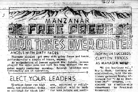 Manzanar Free Press Vol. I No. 13 (May 19, 1942) (ddr-densho-125-402)