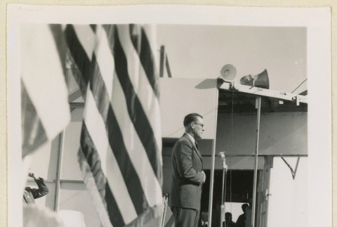 Speaker at an Armistice Day program (ddr-densho-37-1179)
