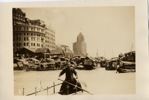View from a river looking towards a city (ddr-njpa-6-57)
