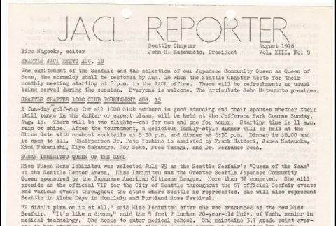 Seattle Chapter, JACL Reporter, Vol. XIII, No. 8, August 1976 (ddr-sjacl-1-258)