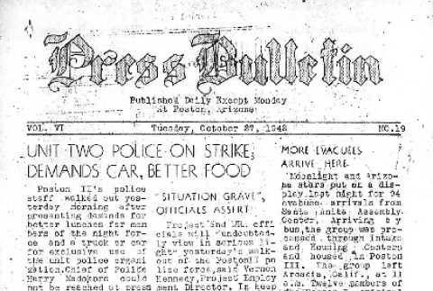 Poston Press Bulletin Vol. VI No. 19 (October 27, 1942) (ddr-densho-145-144)