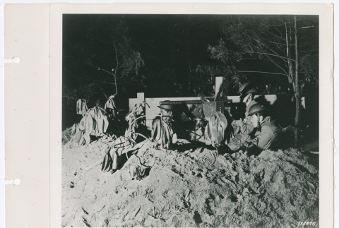 Members of Company I, 299th Infantry on watch in the Hanalei Beach Area (ddr-densho-1007-164)