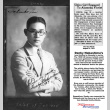 Album page with photo of Denby Nakashima with clipping and biographical data about Nakashima. (ddr-ajah-6-98)