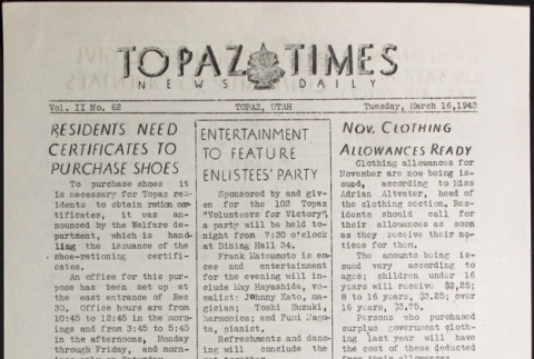 Topaz Times Vol. II No. 62 (March 16, 1943) (ddr-densho-142-125)