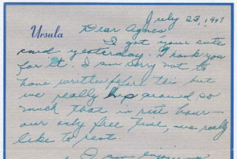 Letter from Ursula to Agnes Rockrise (ddr-densho-335-335)