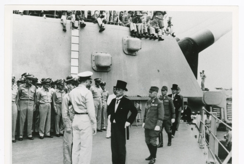 Officials at Japanese surrender (ddr-densho-1007-107)