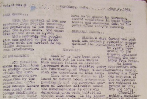 Puyallup Camp Harmony News-Letter Vol. I No. 2 (May 7, 1942) (ddr-densho-194-2)