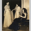 Fumiko Kawabata and two young women in formal dresses (ddr-njpa-4-590)