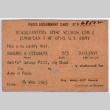 Paris Assignment Card for Saburo Kitagawa (ddr-densho-539-88)