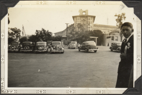 Hotel Ambassador with man in foreground (ddr-densho-326-511)