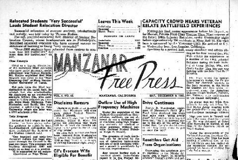 Manzanar Free Press Vol. 6 No. 48 (December 9, 1944) (ddr-densho-125-296)