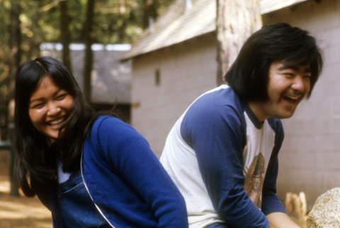 Patti Iseke and Robert Hanashiro laughing (ddr-densho-336-761)