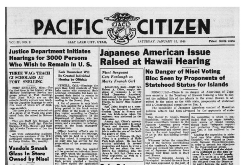 The Pacific Citizen, Vol. 22 No. 2 (January 12, 1946) (ddr-pc-18-2)