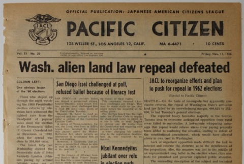 Pacific Citizen, Vol. 51, No. 20 (Novemeber 11, 1960) (ddr-pc-32-46)