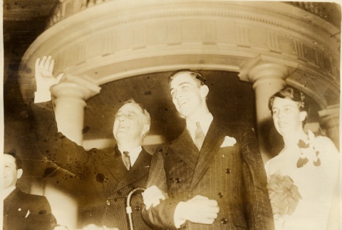Franklin D. Roosevelt with his son and Eleanor Roosevelt (ddr-njpa-1-1519)