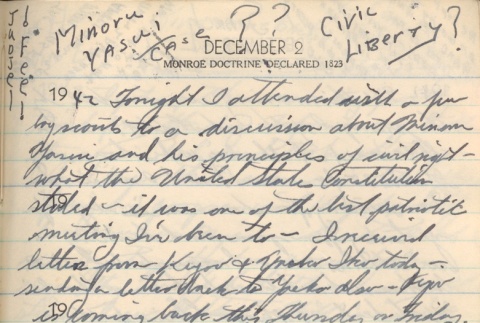 Diary entry, December 2, 1942 (ddr-densho-72-72)