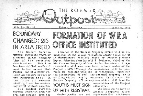 Rohwer Outpost Vol. II No. 19 (March 6, 1943) (ddr-densho-143-39)