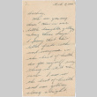 Letter from Alvin Uchiyama to Kathleen Koga Uchiyama (ddr-densho-406-87)