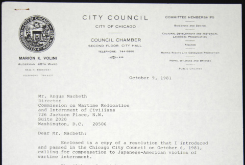 Letter to Angus Macbeth from Marion Volini (ddr-chijacl-1-105)