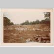 Rock waterfall and pond under construction (ddr-densho-377-2200)