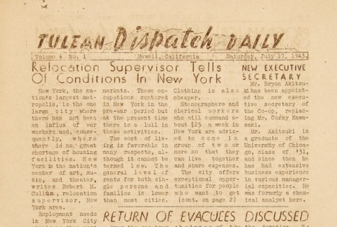 Tulean Dispatch Vol. 6 No. 1 (July 17, 1943) (ddr-densho-65-255)