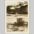 Photos of a beachfront and a seaplane floating near a castle (ddr-njpa-13-264)
