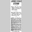 Japanese Denied Citizenship. Virginia Judge Bars Naval Steward, Holding No Alien Eligible Except of White or African Descent. Right Claimed Under Act Enfranchising Foreigners Who Have Served Honorably in Navy or Marine Corps. (May 4, 1909) (ddr-densho-56-150)