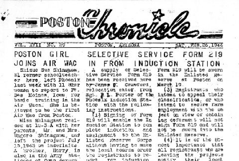Poston Chronicle Vol. XVII No. 29 (February 26, 1944) (ddr-densho-145-476)