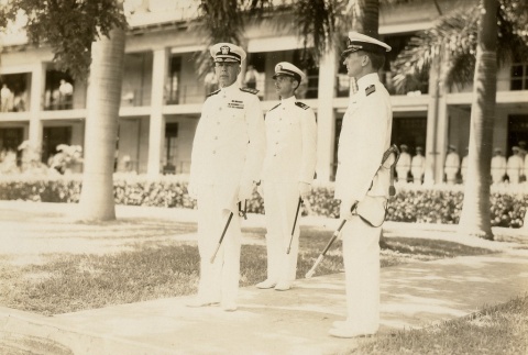 Harry E. Yarnell standing with other men in uniform (ddr-njpa-1-2621)