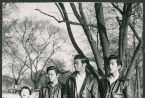Four Sakura  brothers in jackets (ddr-densho-523-261)